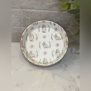 Gold trim Bunny Trinket Tray/Ring Holder